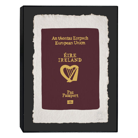 IRISH PASSPORT IRELAND LARGE FRAMED PRINT 11x14