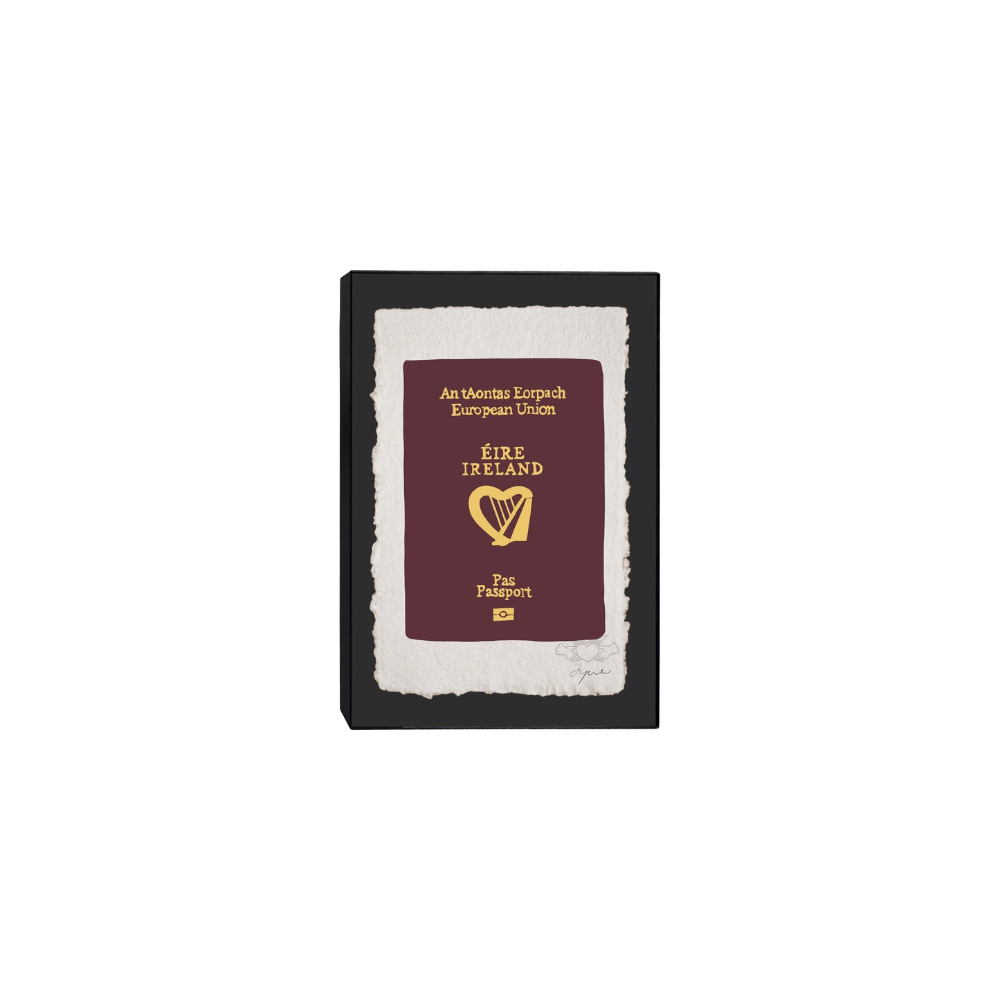 IRISH PASSPORT IRELAND SMALL FRAMED PRINT 5x7
